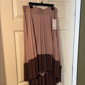 Athleta High-Low Pleated Skirt in Pink and Brown